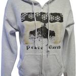 Polar Bear Peace on Earth Full-Zip Hoodie, Ash