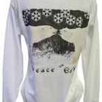 Polar Bear Peace on Earth Long-Sleeve Tee, White, image on back