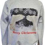 Polar Bear Merry Christmas Crewneck Sweatshirt, Ash
