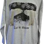 Polar Bear Let it Snow Crewneck Hoodie, Ash