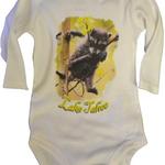 Raccoon Baby Onesie, Long Sleeve, White