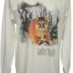 Cougar Attack! Long Sleeve Tee, words on bottom, White