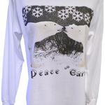 Polar Bear Peace on Earth, Long Sleeve Tee, White, image on front