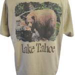 Bear on a Log Pocket Tee, Khaki, image on back