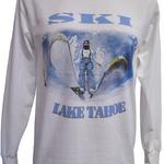 Ski Tahoe "Warped" Long-Sleeve Tee, White
