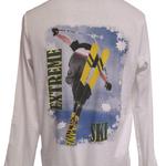 "Stripe Ski" White Cotton Turtleneck, Ladies