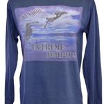 "Blue Lake" X-TREME Long-Sleeve Cotton Tee, Navy, large image on front