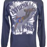 "Blue Shards" X-TREME Long-Sleeve Cotton Tee, Navy, large image on back