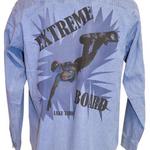 "Blue Shards" X-TREME Boarder Denim Button-down Pocket Shirt, image on the back