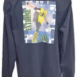 "Stripe Ski" X-TREME Cotton Tee, Long-Sleeve, Navy, small image