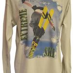 "Stripe Ski" X-TREME Cotton Tee, Long-Sleeve, Sand, large image on front